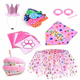 KUTKUT 17 Pcs Dog Birthday Party Supplies - Birthday Squeaky Cake Toy, Dog Birthday Hat, Dog Bandana, Birthday Banner & Balloons for Dog Birthday Party Decorations - kutkutstyle